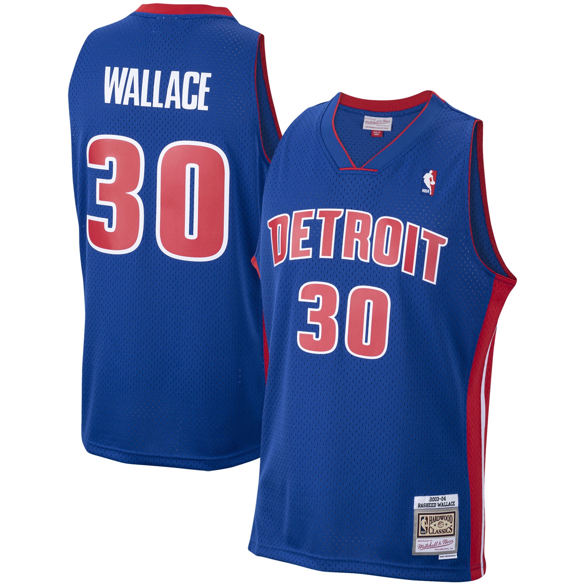Rasheed Wallace Detroit Pistons Mitchell & Ness 2003-04 Hardwood Classics Swingman Jersey - Royal