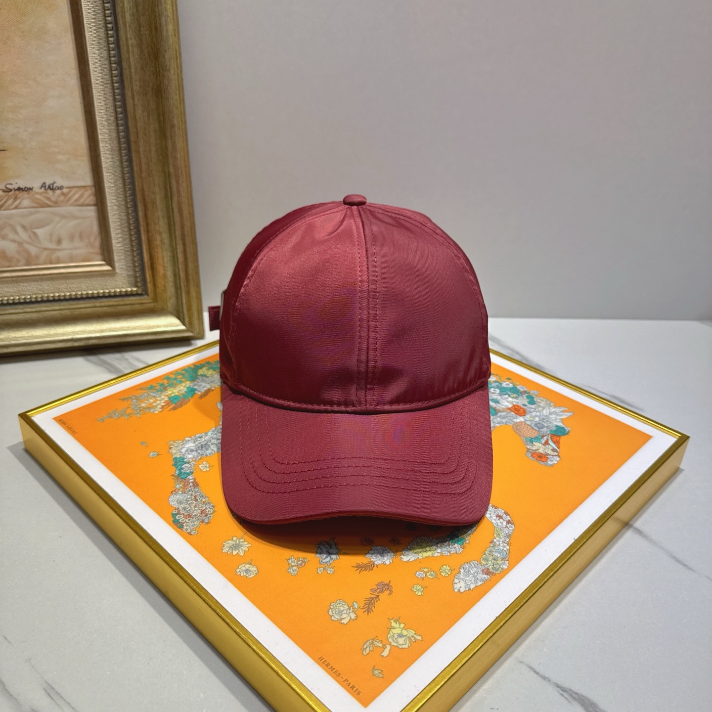 Prada Burgundy Nylon Baseball Cap - Classic Style