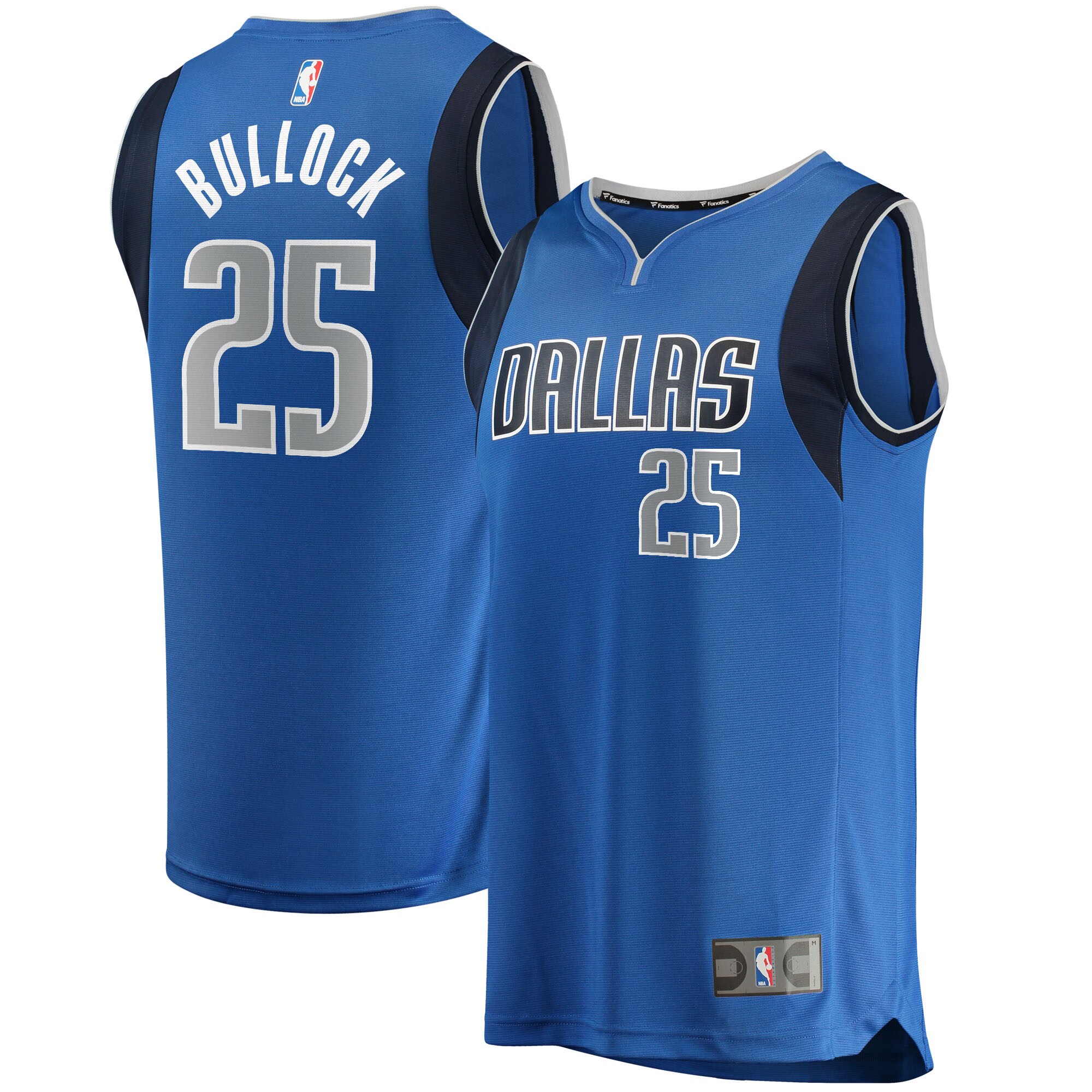 Reggie Bullock Dallas Mavericks Fanatics Branded 2021/22 Fast Break Replica Jersey - Icon Edition - Blue