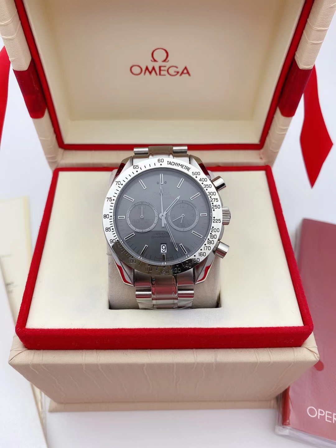 Replica Omega Speedmaster 57 Chrono Co-Axial stahl black