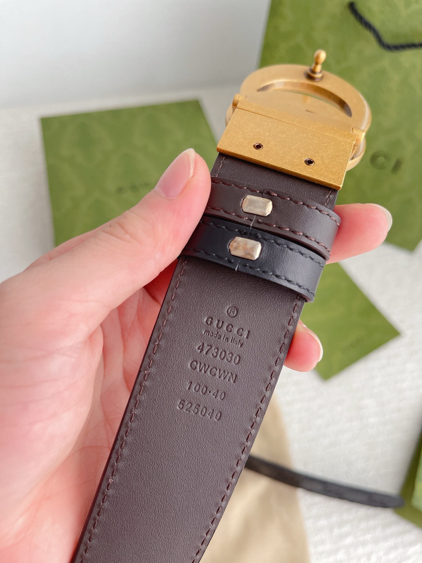 Reversible Black/Brown Leather Marmont Gucci Belt Gold GG 110cm 38/40