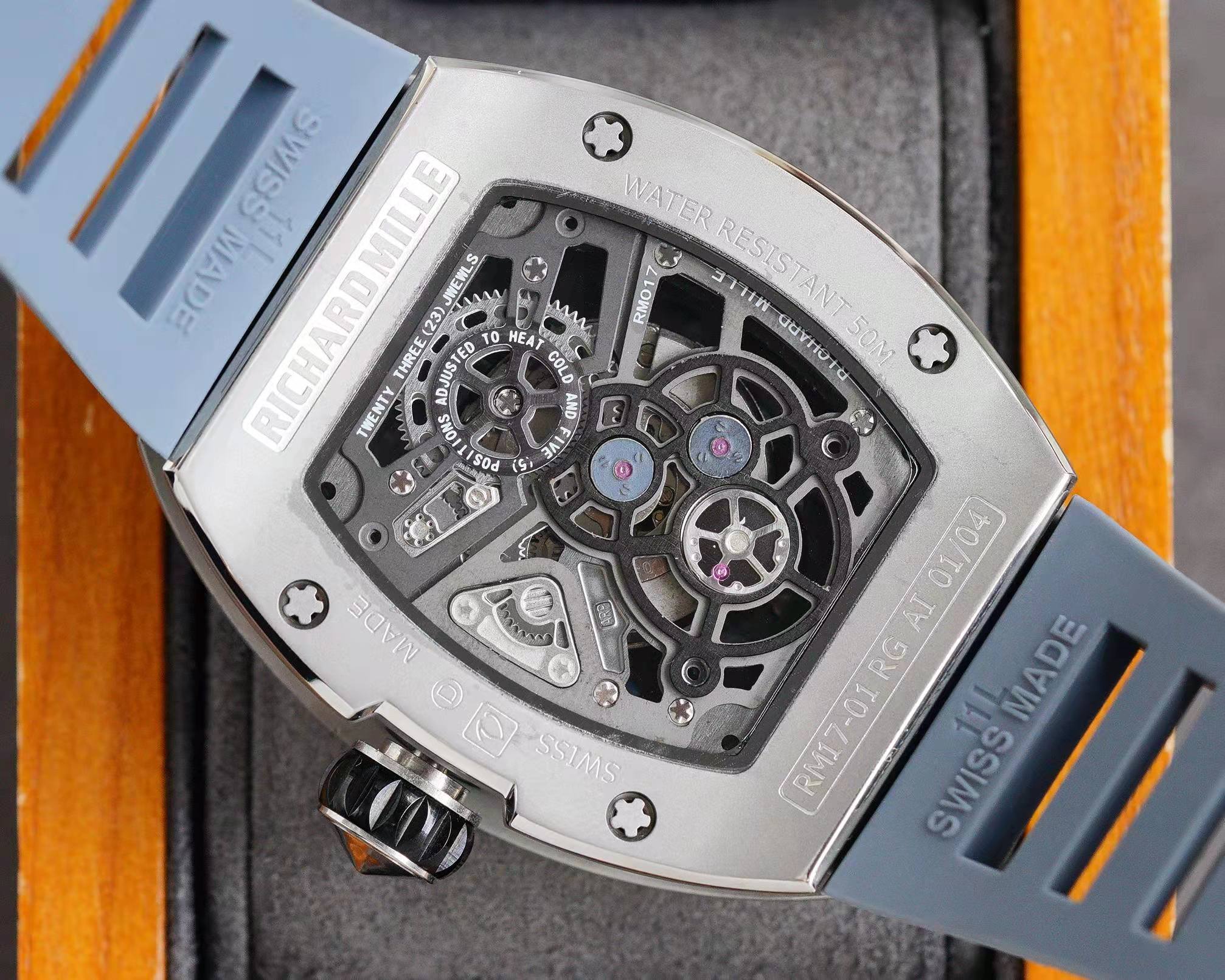 Richard Mille Skeleton - Titanium Case, Blue Strap - Image 4