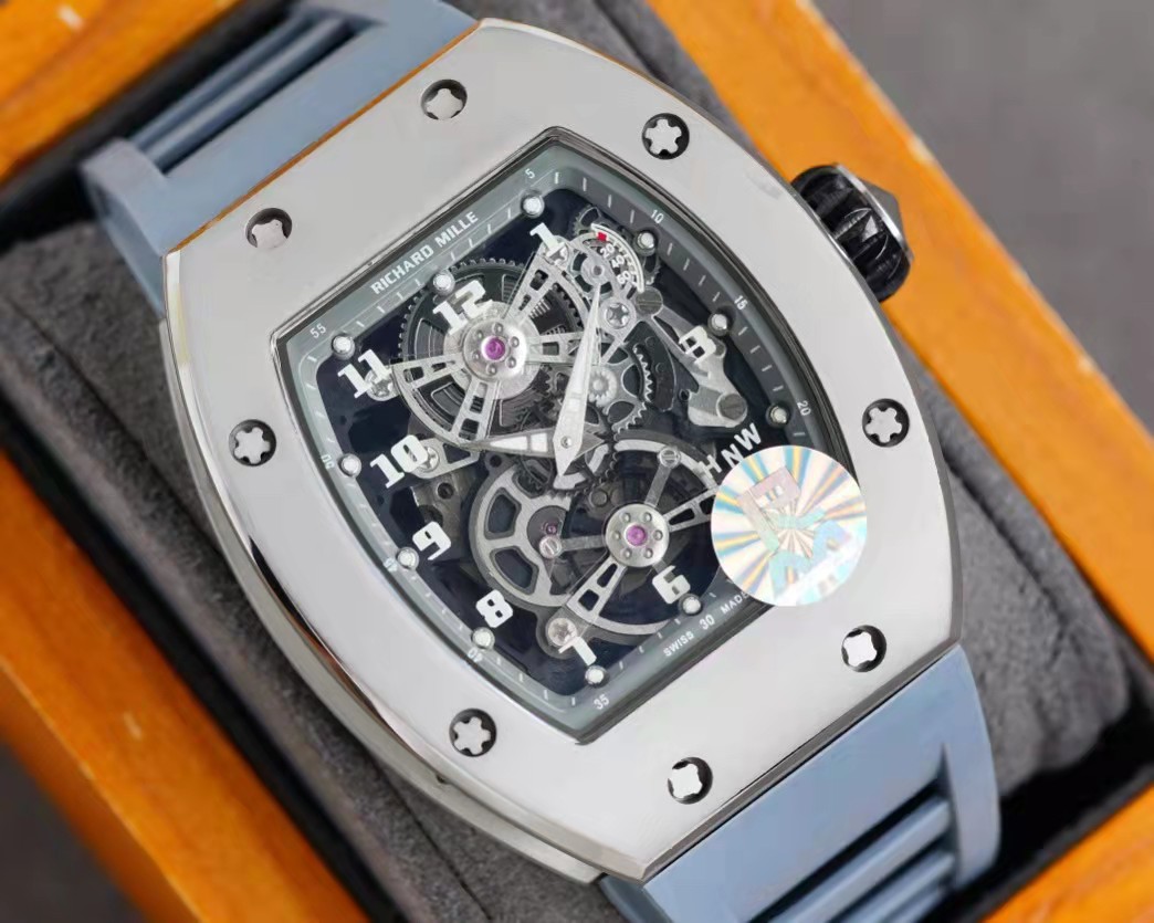 Richard Mille Skeleton - Titanium Case, Blue Strap - Image 7