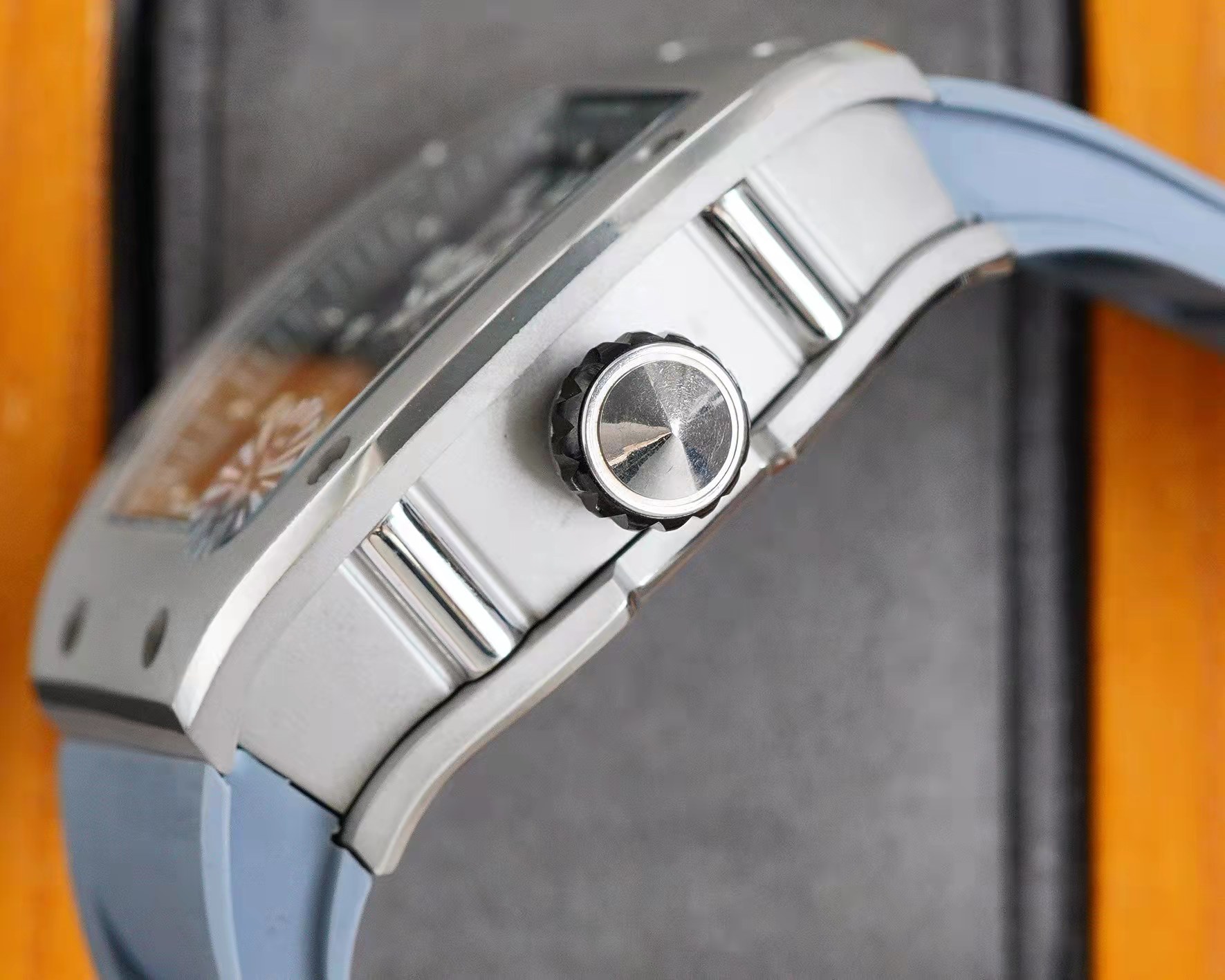 Richard Mille Skeleton - Titanium Case, Blue Strap - Image 6