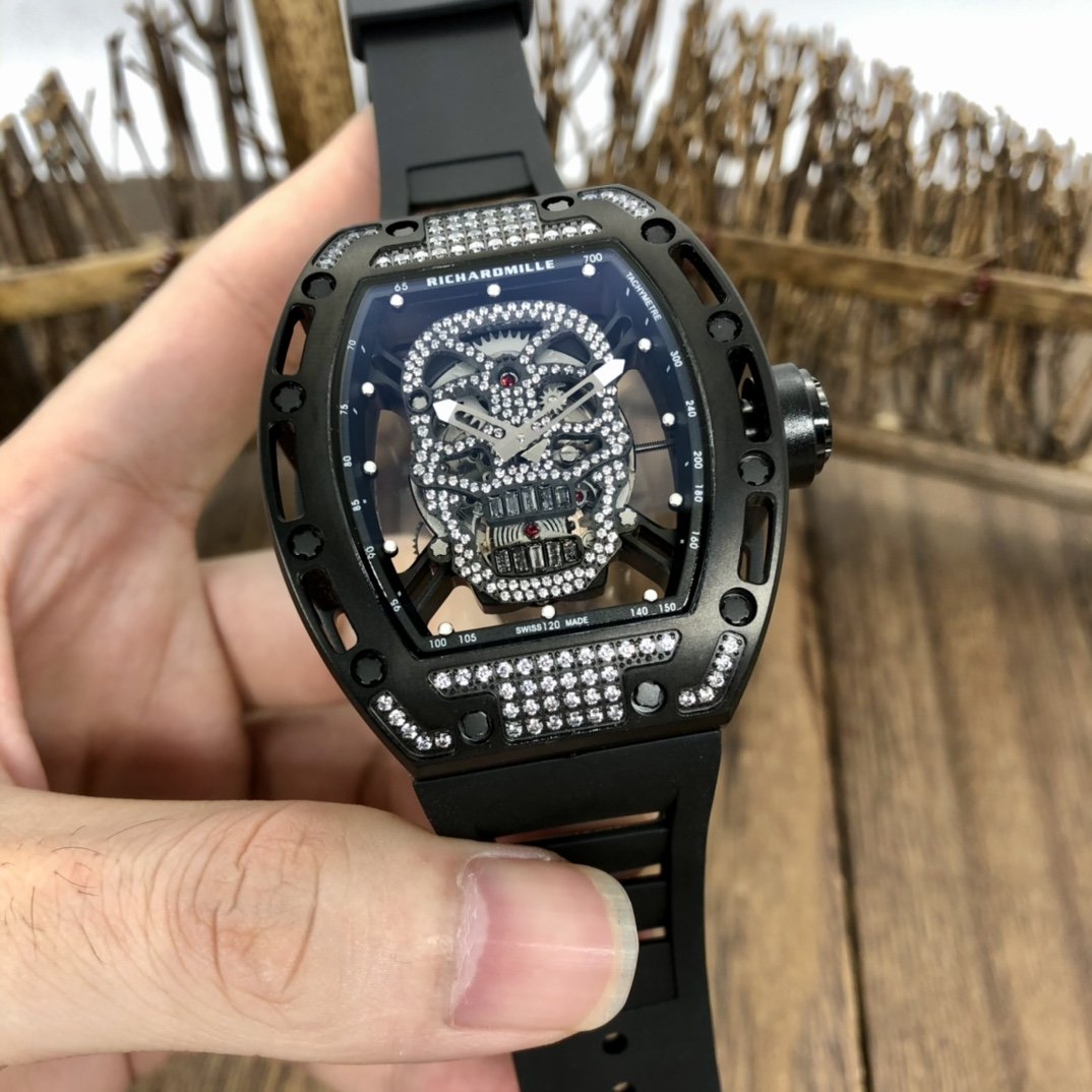 Richard Mille Skull Diamond - Rose Gold Skeleton Watch - Image 24