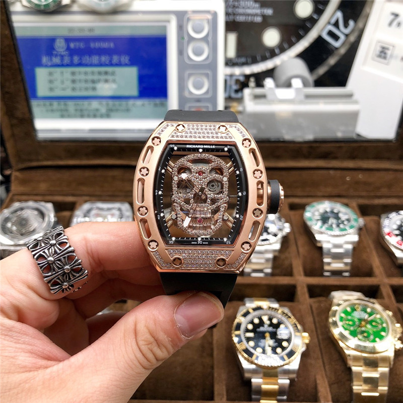 Richard Mille Skull Diamond - Rose Gold Skeleton Watch - Image 3