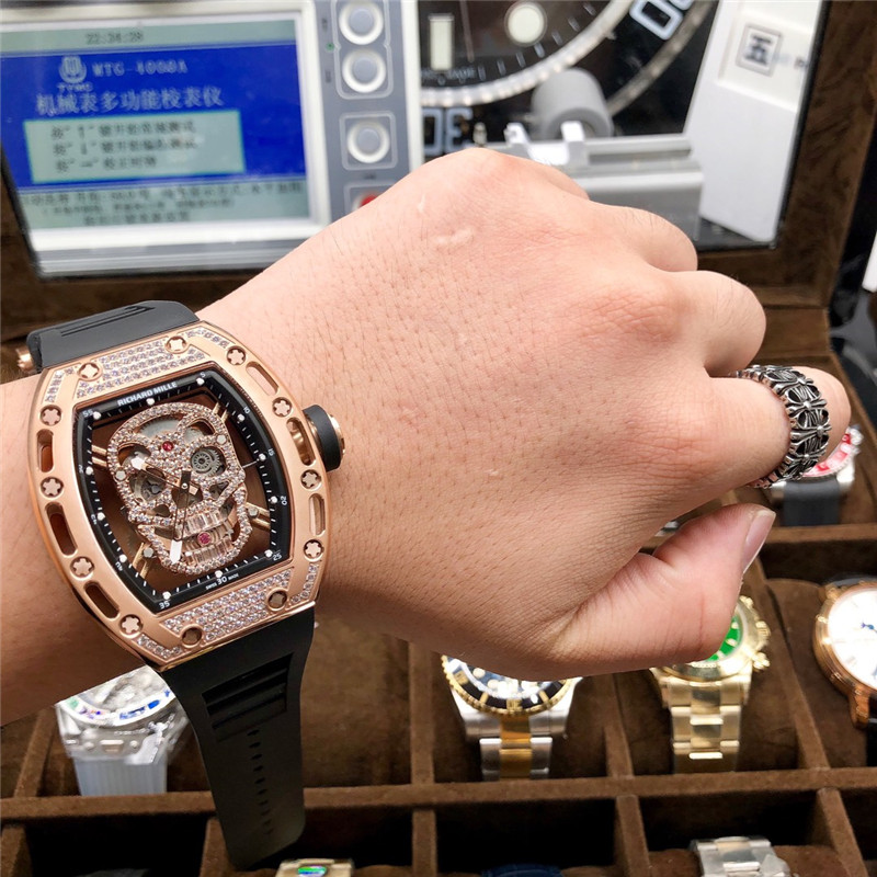 Richard Mille Skull Diamond - Rose Gold Skeleton Watch - Image 4
