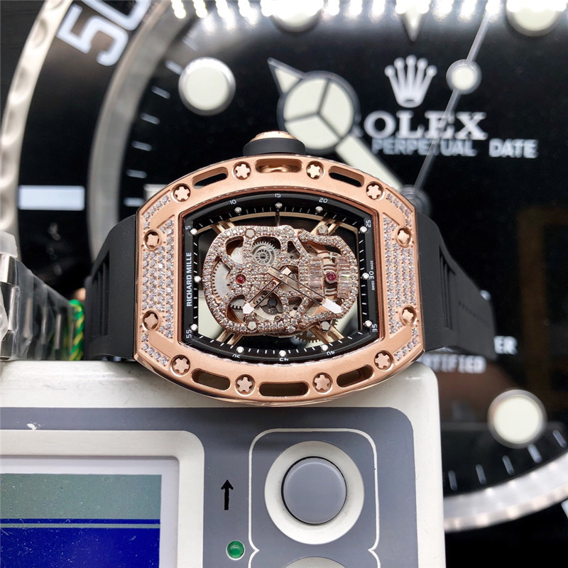 Richard Mille Skull Diamond - Rose Gold Skeleton Watch - Image 5