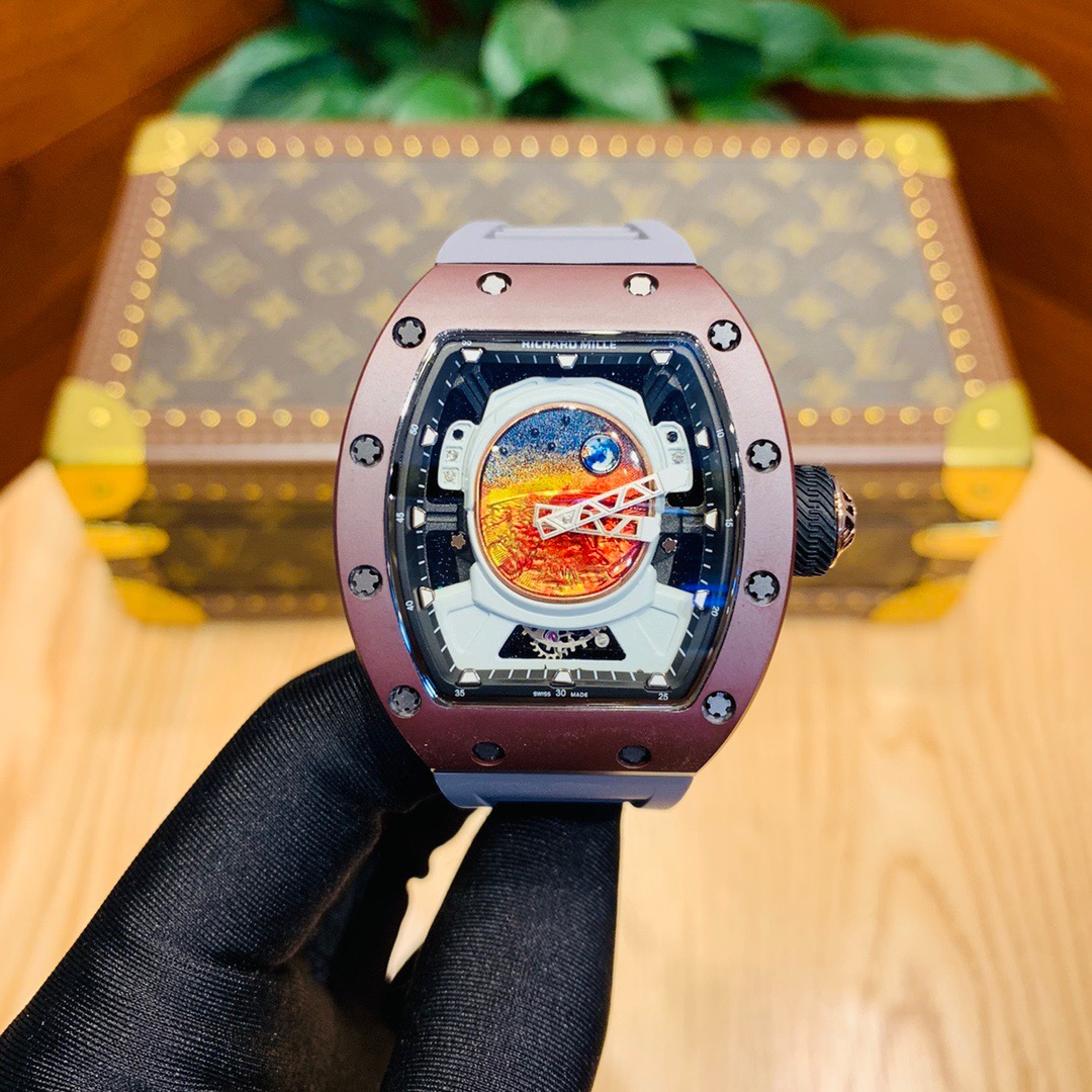 Richard Mille Sunset Dial - Yellow Rubber Strap Watch - Image 3