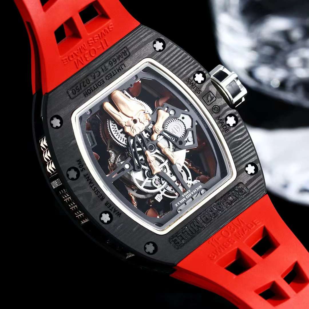 Richard Mille Red - Skeleton Dial Carbon Case Watch - Image 6
