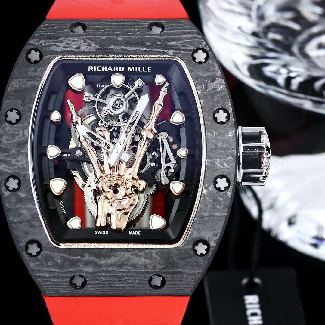 Richard Mille Red - Skeleton Dial Carbon Case Watch - Image 5