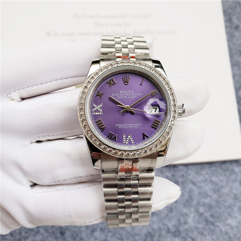 Rolex Datejust 31 M278384RBR-0029 278384RBR-0029 Oystersteel and 18ct White Gold Aubergine Diamond Dial
