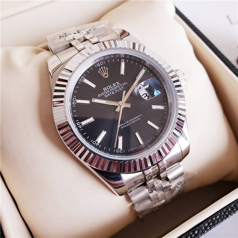 Rolex Datejust 41 M126334-0004 126334-0004 Oystersteel and 18ct White Gold Silver Dial silver white strap black face