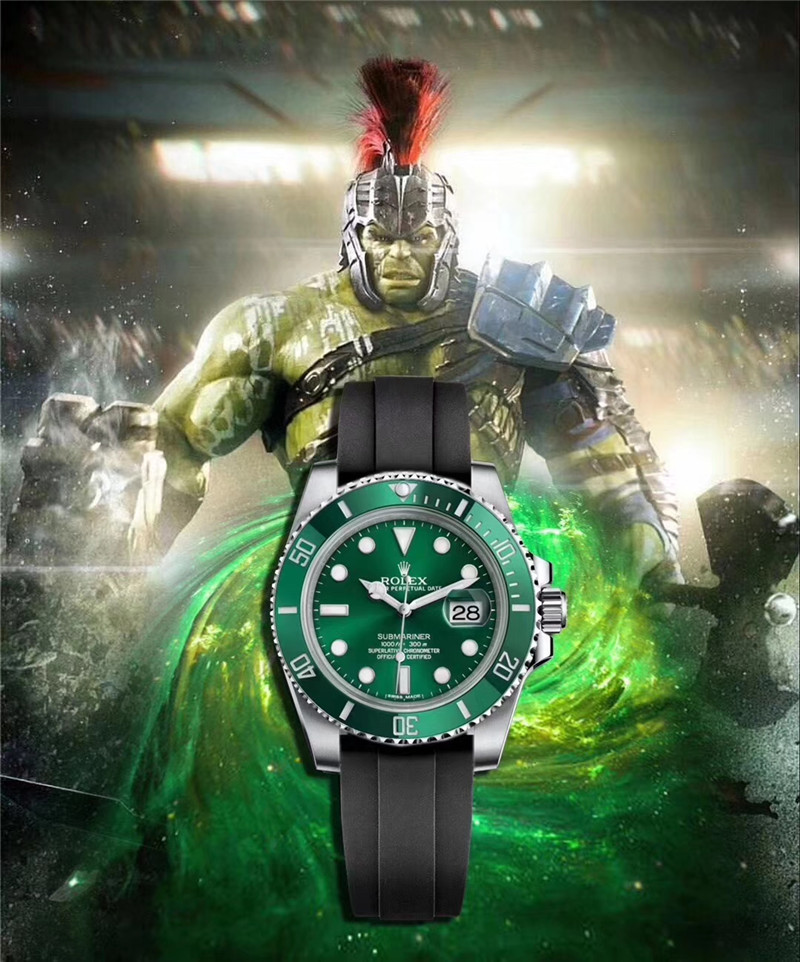 Rolex Submariner 116610LN Date Ceramic Bezel Rubber B Oyster Bracelet Watch Mint green dial