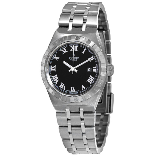 Royal Automatic Black Dial Stainless Steel Ladies Watch