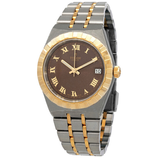 Royal Automatic Chocolate Brown Dial Two-Tone Ladies Watch