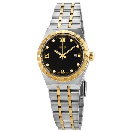 Royal Automatic Diamond Black Dial 28 mm Ladies Watch