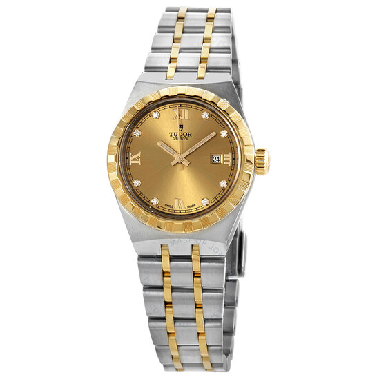 Royal Automatic Diamond Champagne Dial 28 mm Ladies Watch