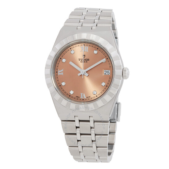 Royal Automatic Diamond Salmon Dial Ladies Watch
