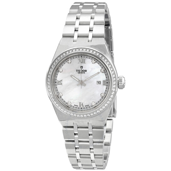 Royal Automatic Diamond White Mother of Pearl Dial Ladies Watch