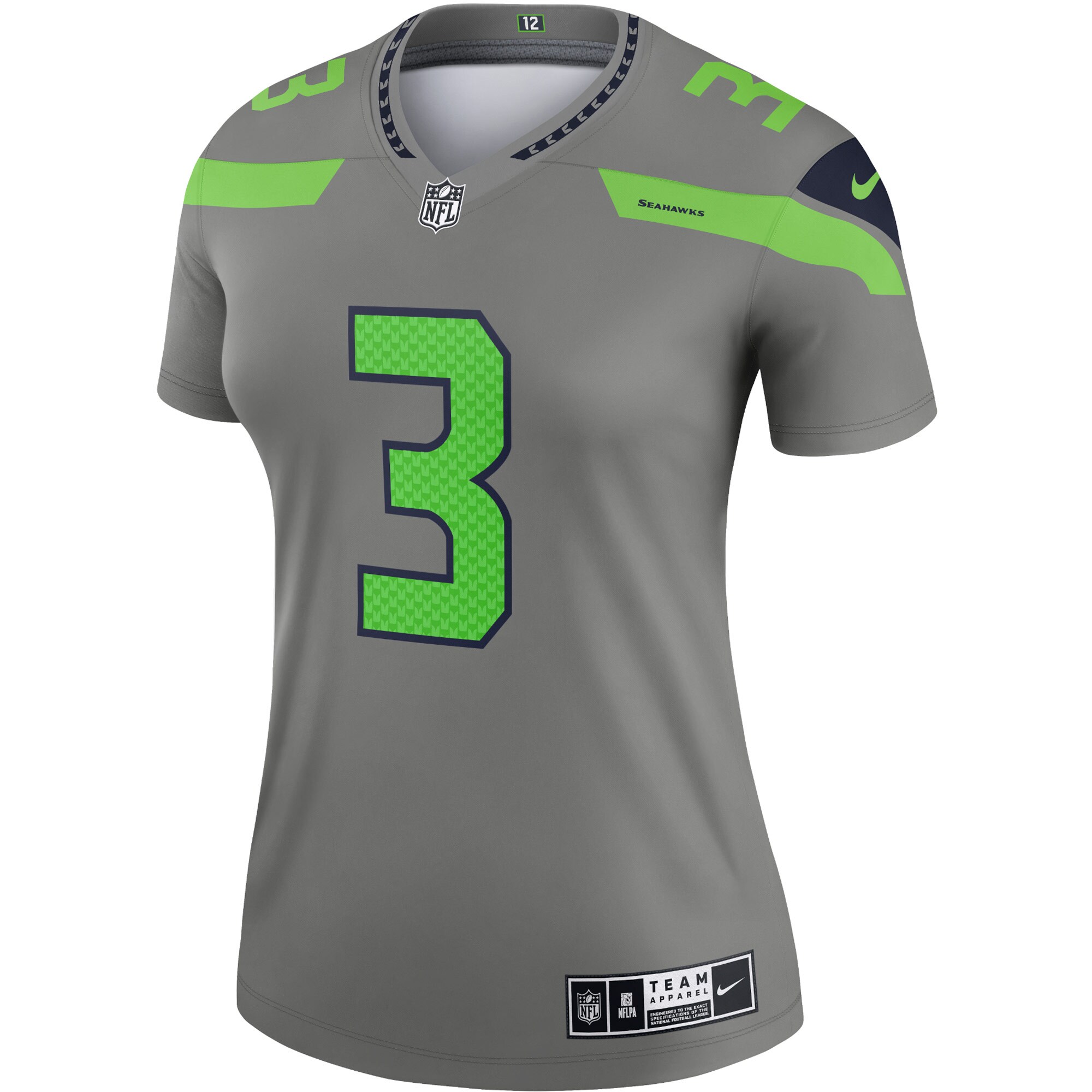 Russell Wilson Seattle Seahawks Nike Women's Inverted Legend Jersey - Gray