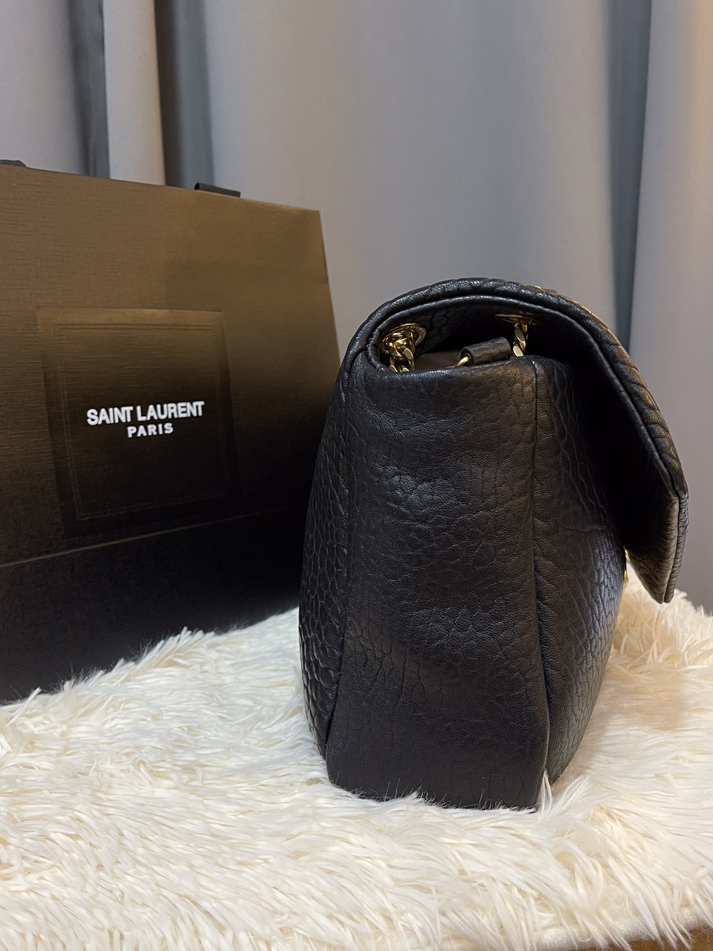 Saint Laurent Calypso Leather Bag in Black