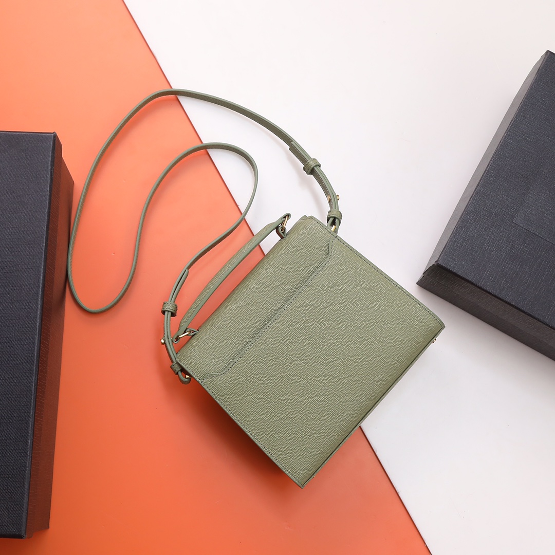 Saint Laurent Cassandra Mini Top Handle 'Light Sage' -