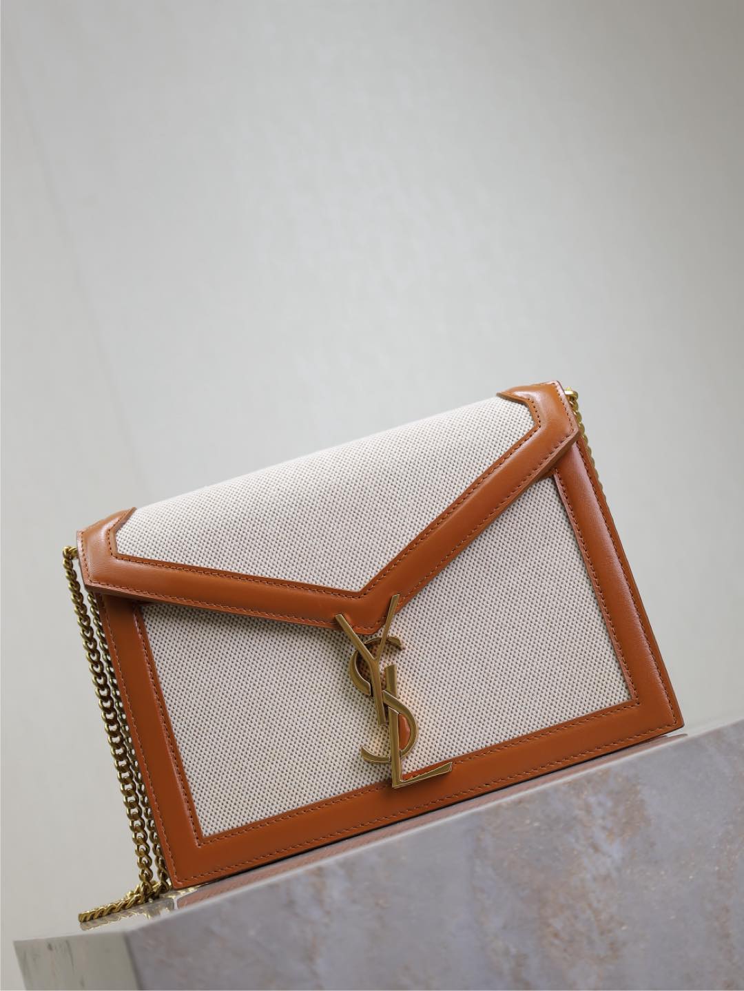 Saint Laurent Cassandra Small Canvas & Leather Shoulder Bag