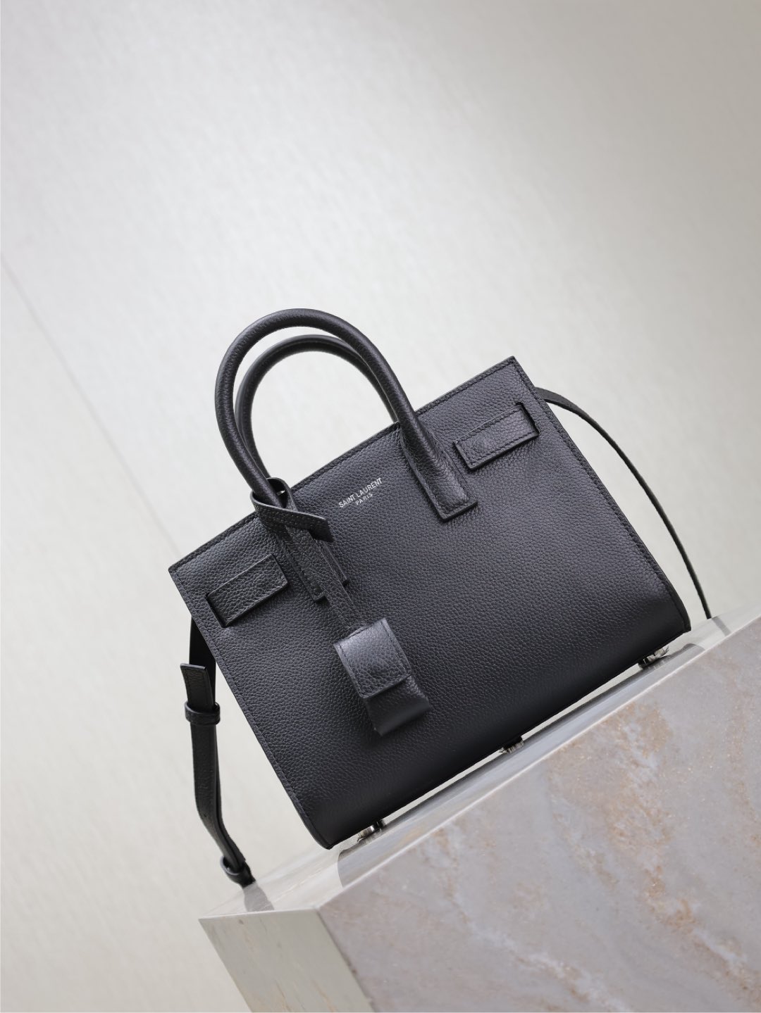 SAINT LAURENT Classic Sac de Jour Nano Leather Satchel  black