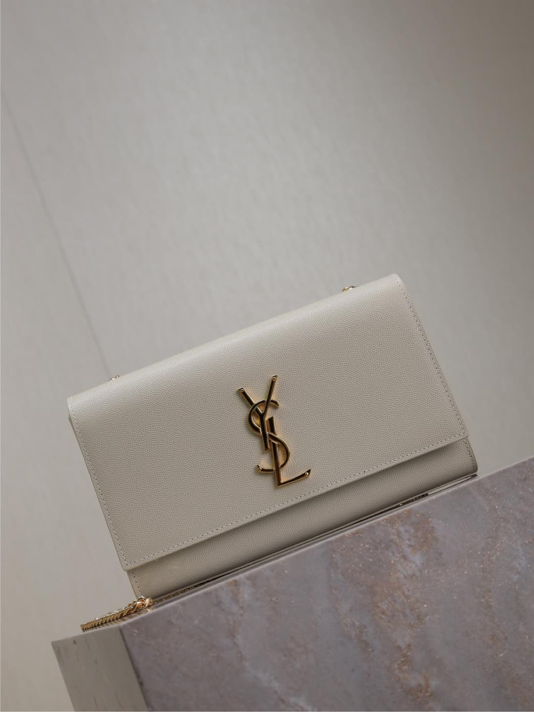 Saint Laurent Kate Small Leather Crossbody in Natural