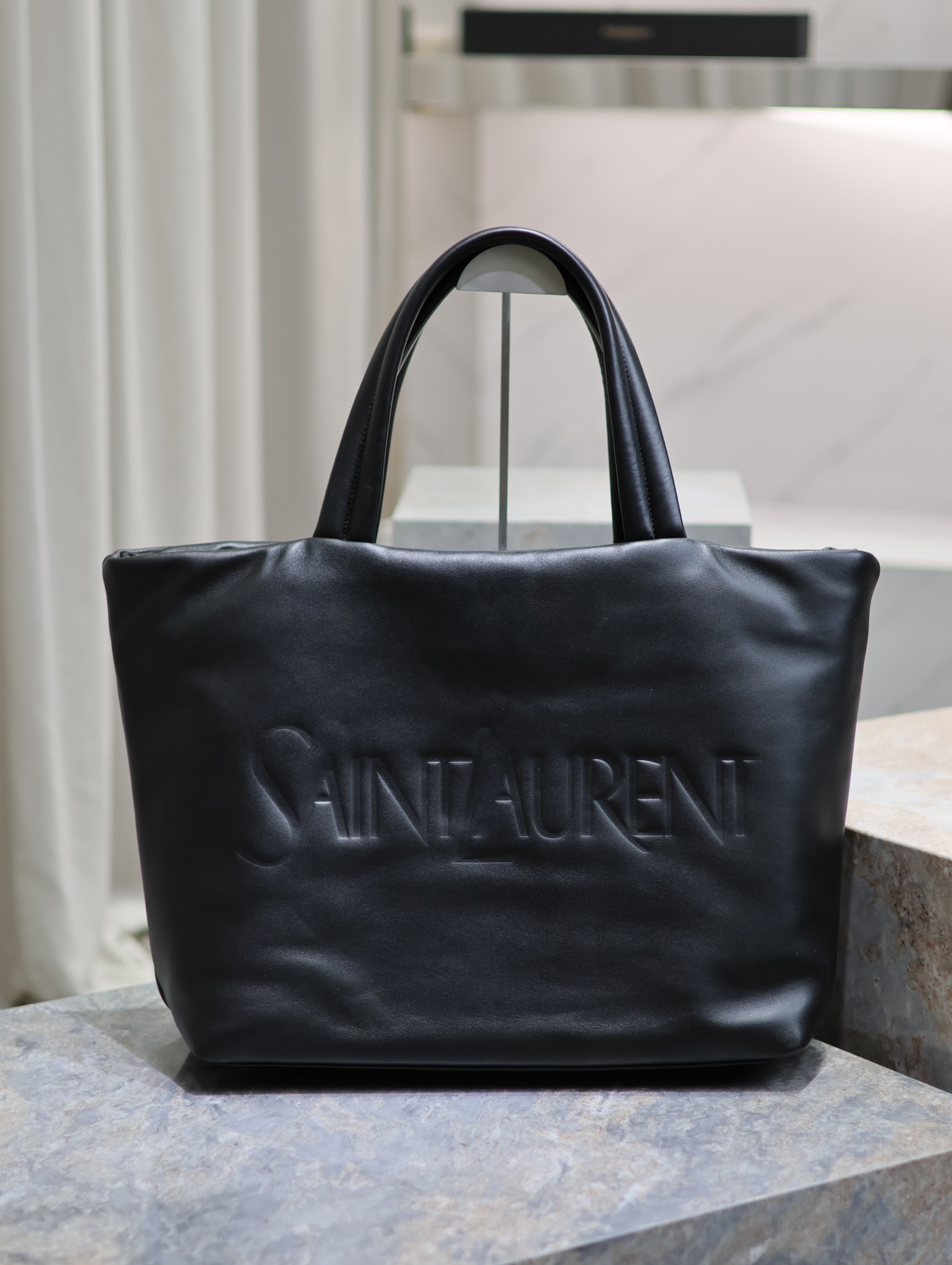 Saint Laurent Black Leather Tote