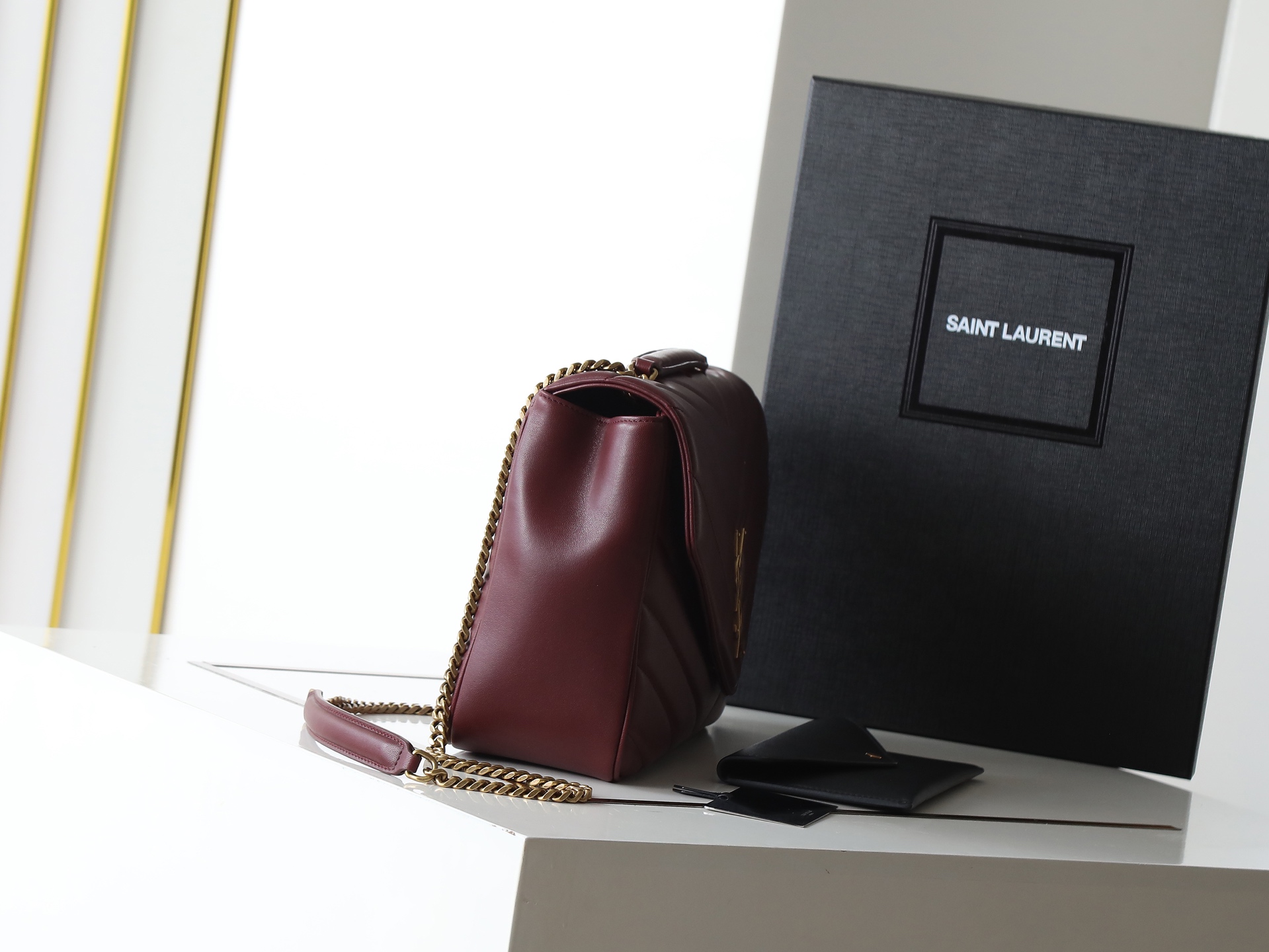 Saint Laurent Loulou Small YSL Shoulder Bag in Quilted Suede