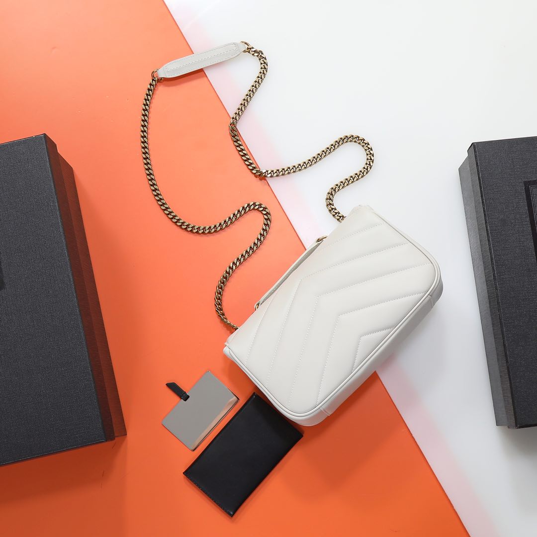 SAINT LAURENT LOULOU TOY QUILTED LEATHER CREMA  white YSL  01069