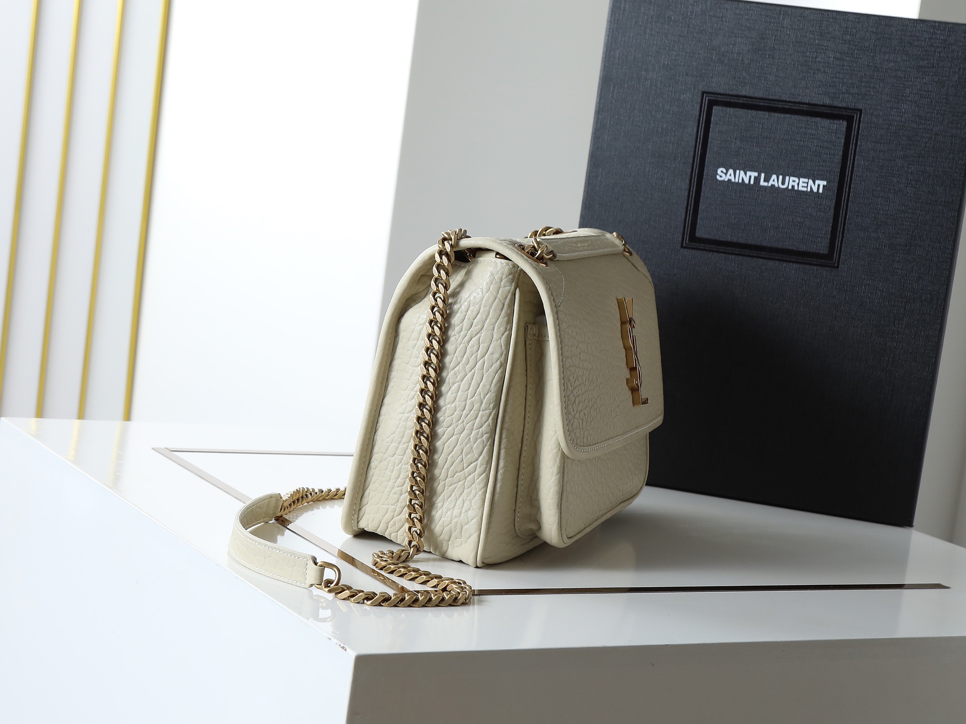 Saint Laurent Niki mini chain bag for Women - Cream