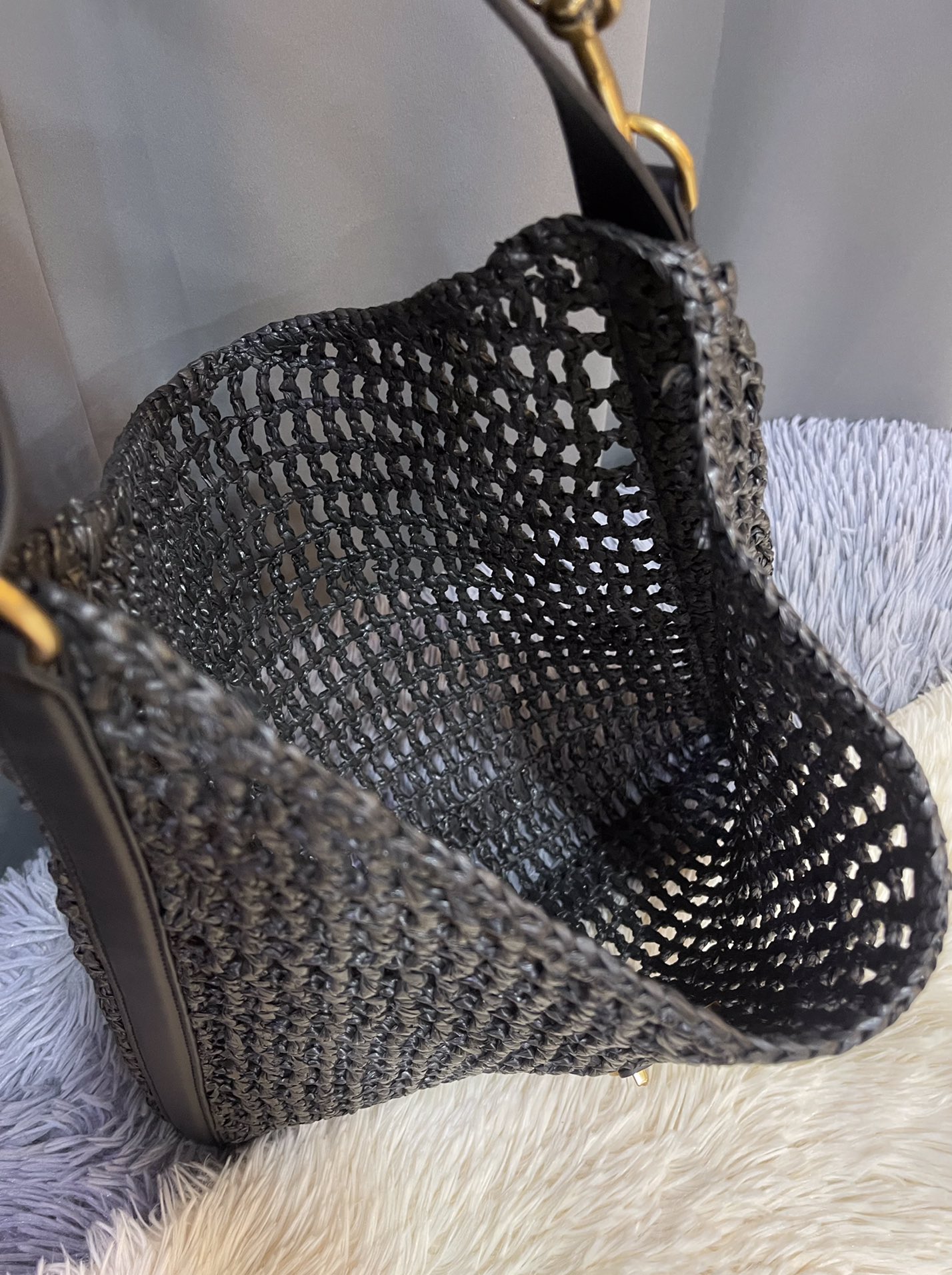 Saint Laurent  Oxalis bag in raffia macramé | Saint Laurent | YSL US