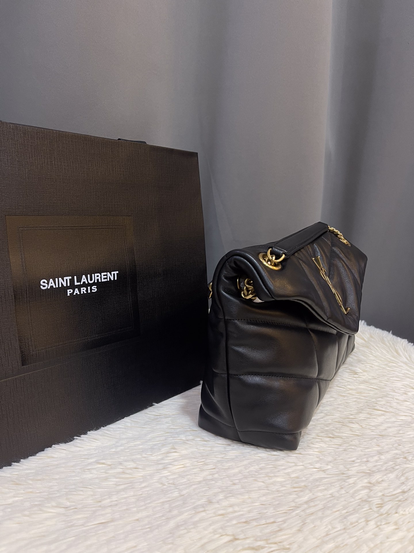 Saint Laurent Puffer Small In Black Nappa Leather