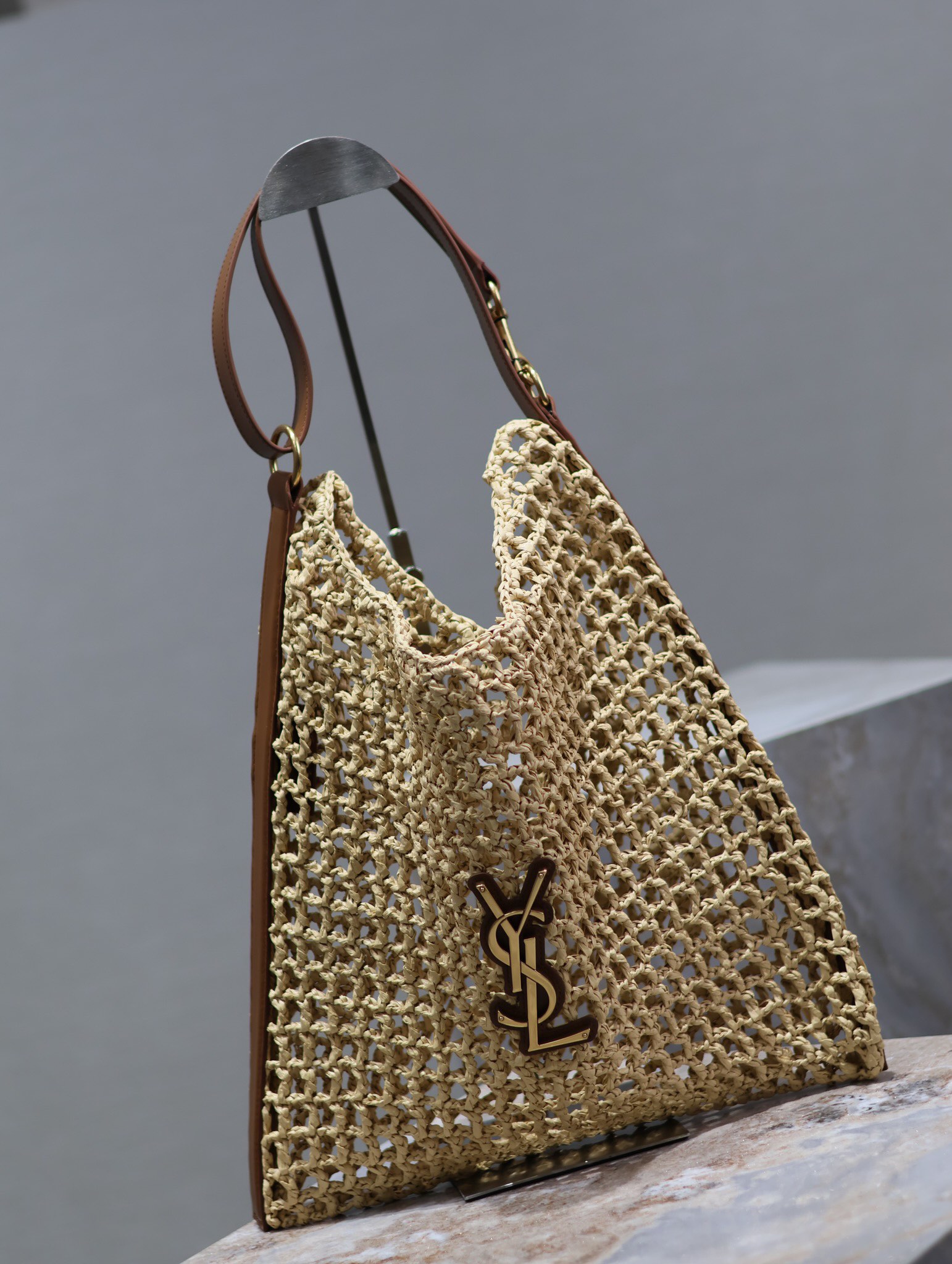 Saint Laurent Signature Cesto Fludio Raffia Tote 2024