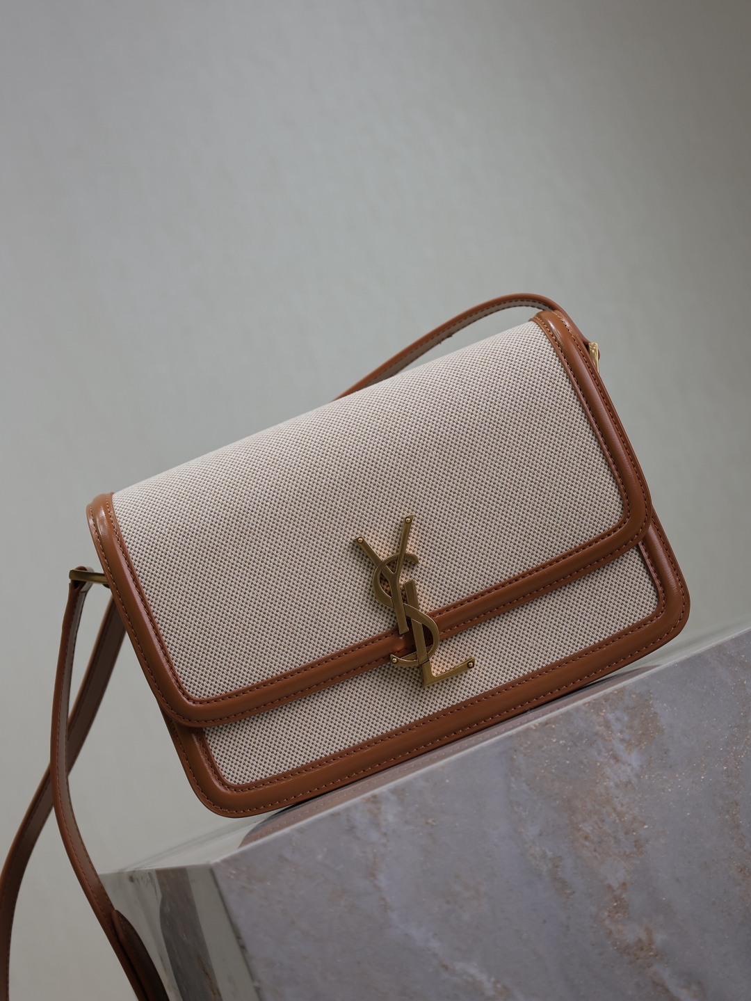Saint Laurent Small Solferino Satchel Bag in Natural, Beige, & Brick