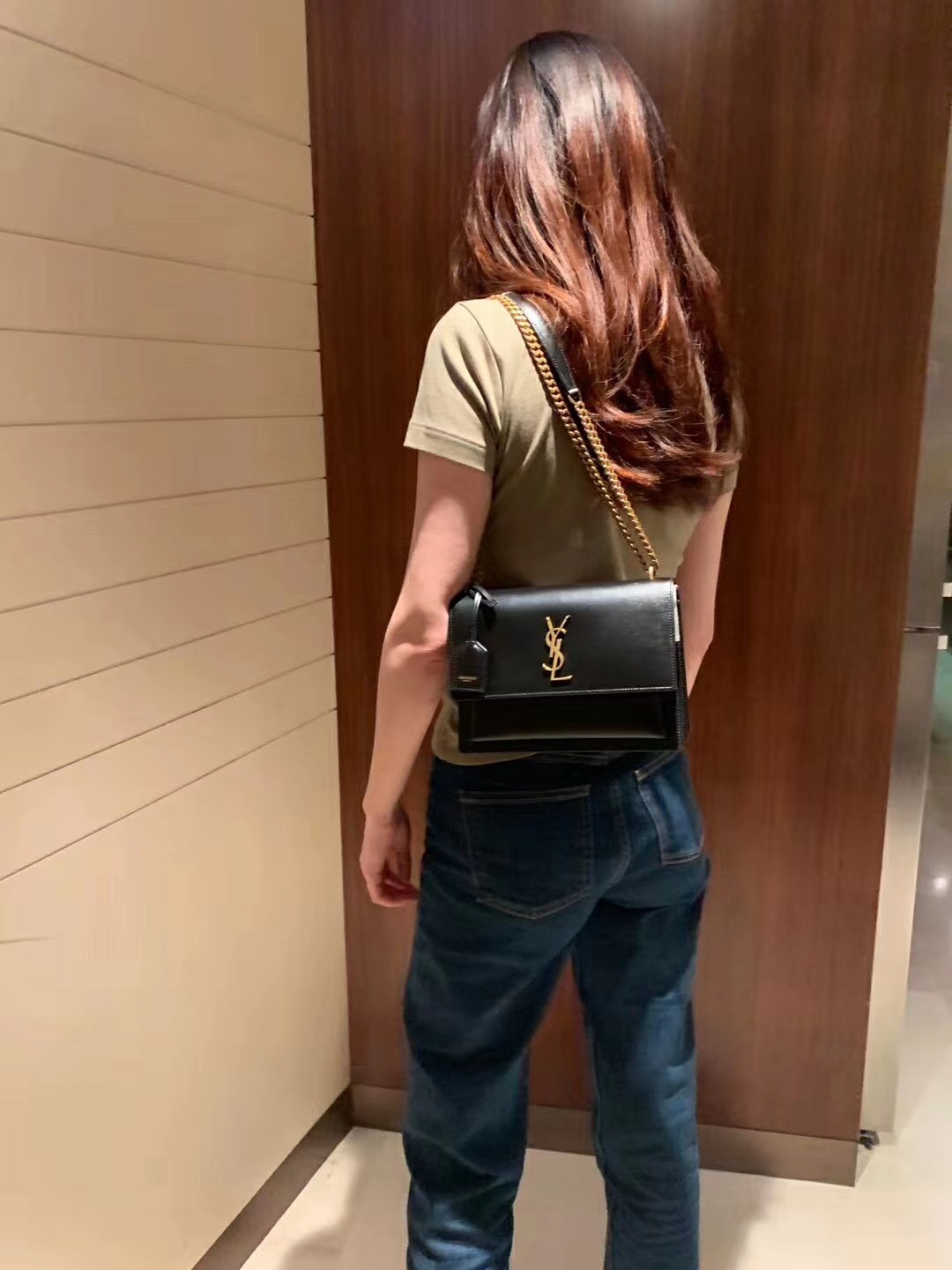 Saint Laurent Sunset Shoulder Bag Medium Gold 442906