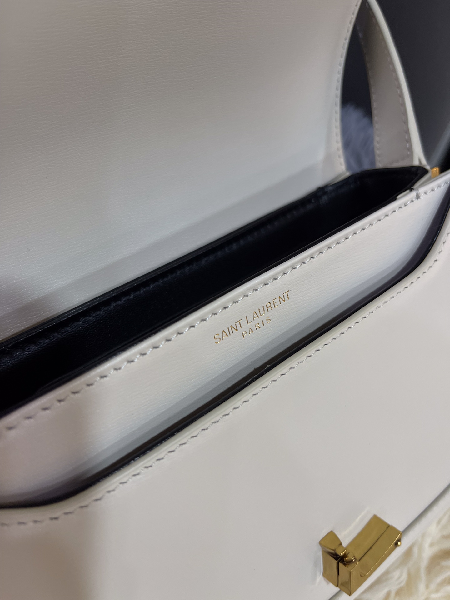 Saint Laurent YSL Solferino Medium Satchel Black white