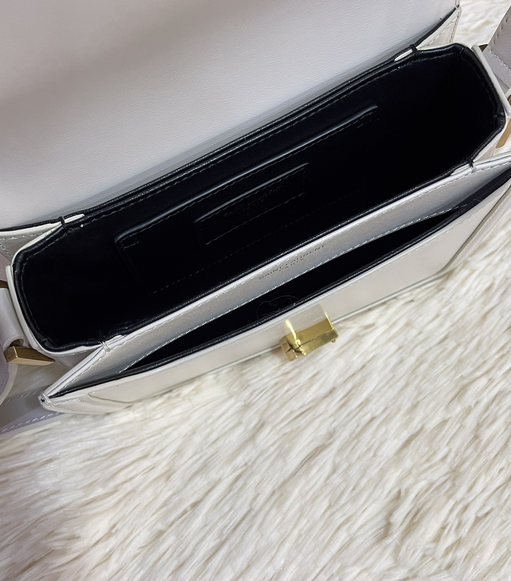 Saint Laurent YSL Solferino Medium Satchel Black white