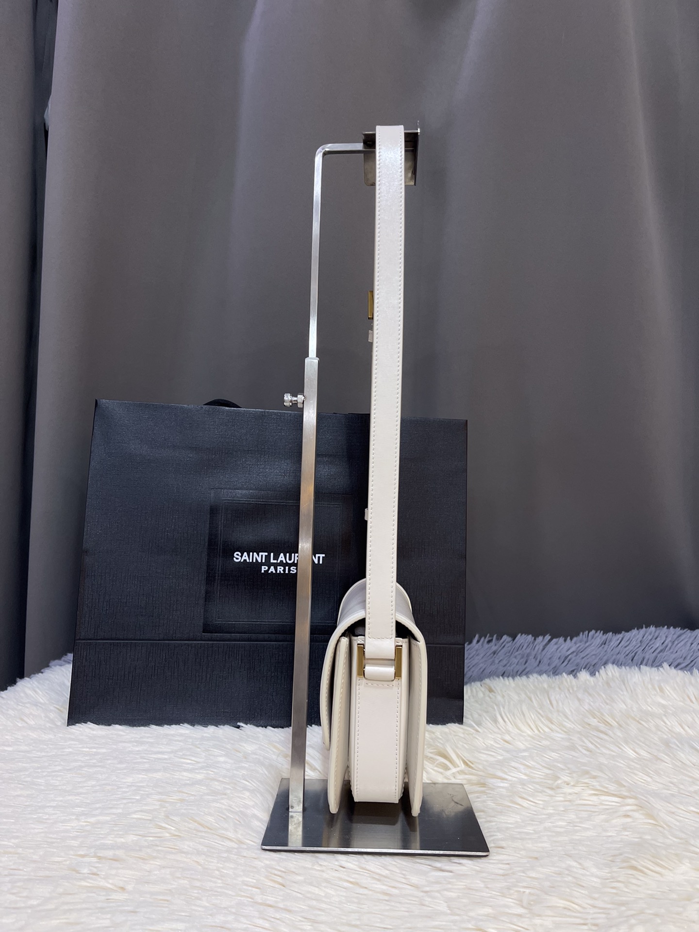 Saint Laurent YSL Solferino Medium Satchel Black white