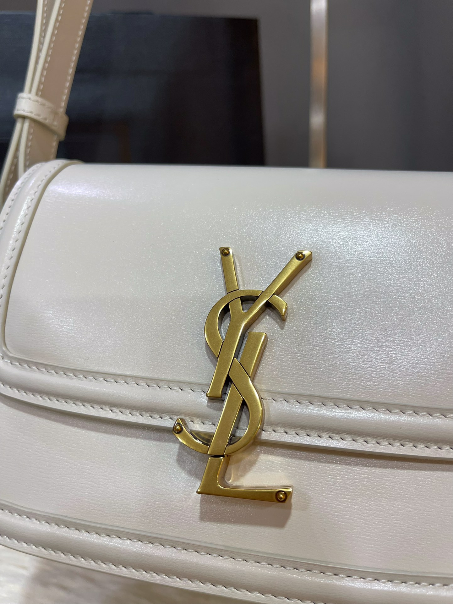 Saint Laurent YSL Solferino Medium Satchel Black white