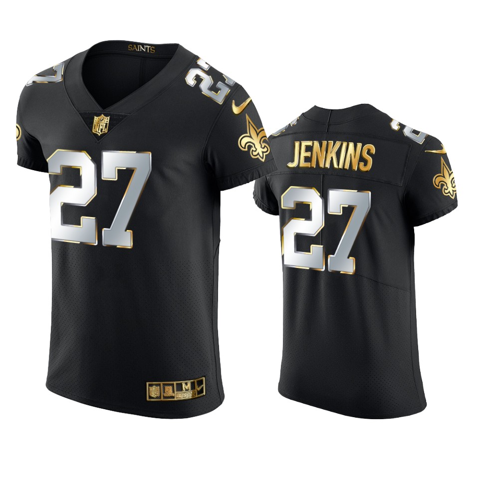 Saints Malcolm Jenkins Golden Edition Black Elite Jersey