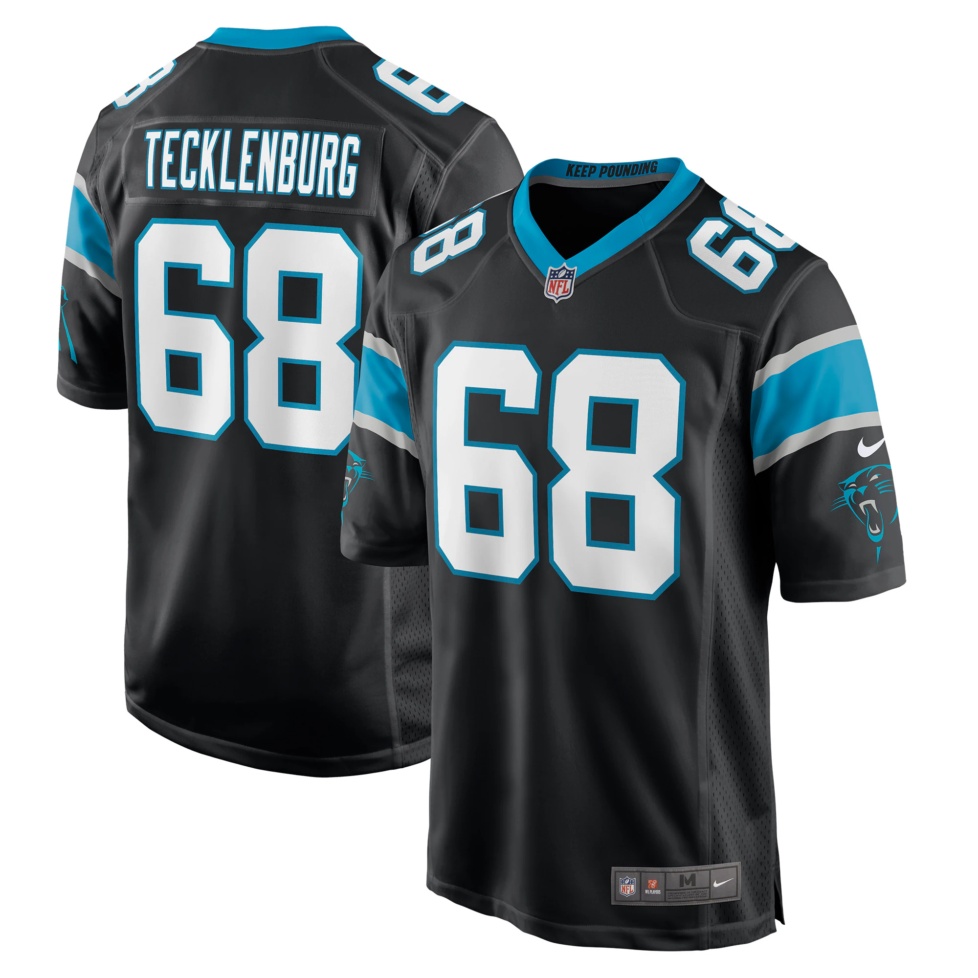Sam Tecklenburg Carolina Panthers Nike Player Game Jersey - Black