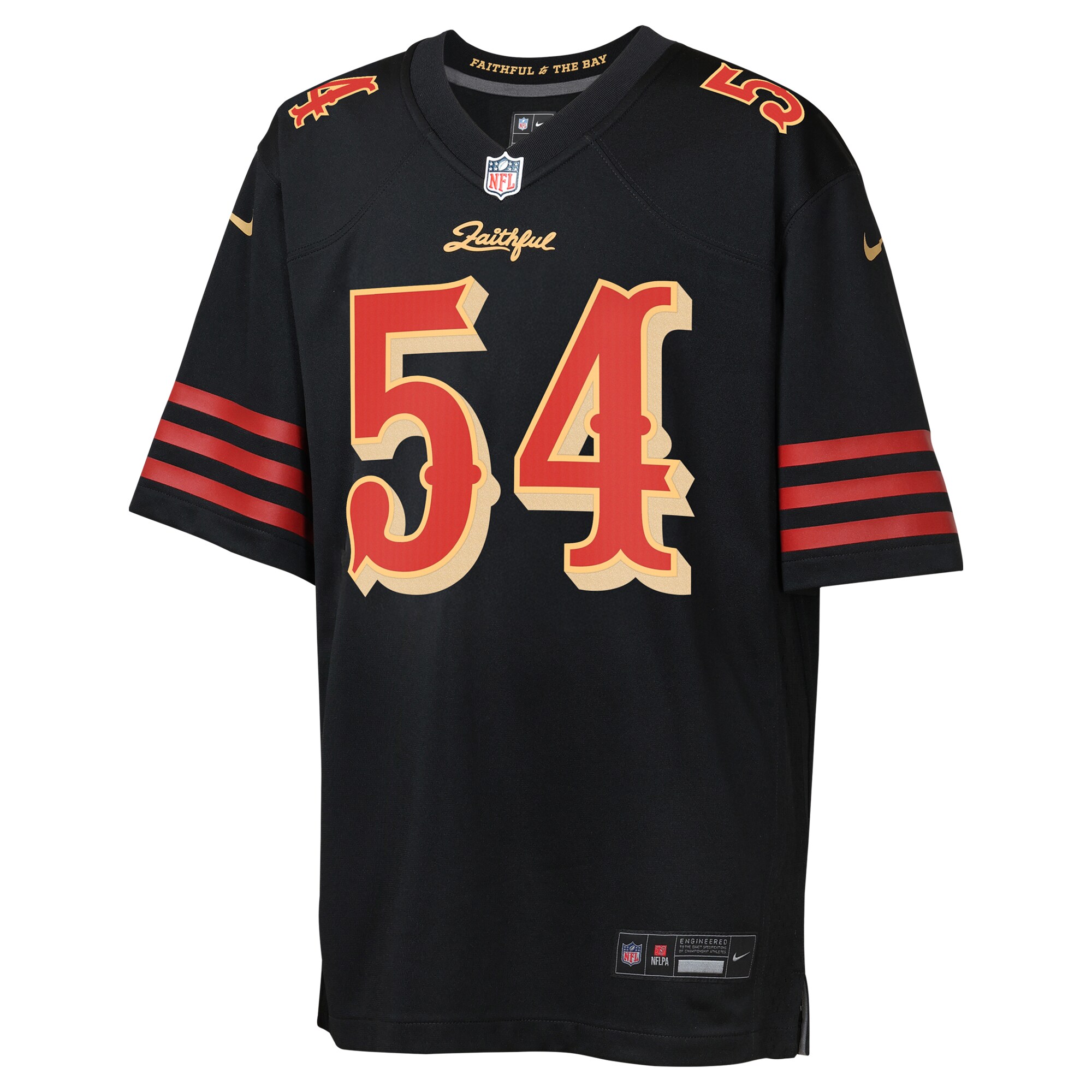 San Francisco 49ers Nike Game Rivalry  Jersey - Black - Fred Warner - Youth