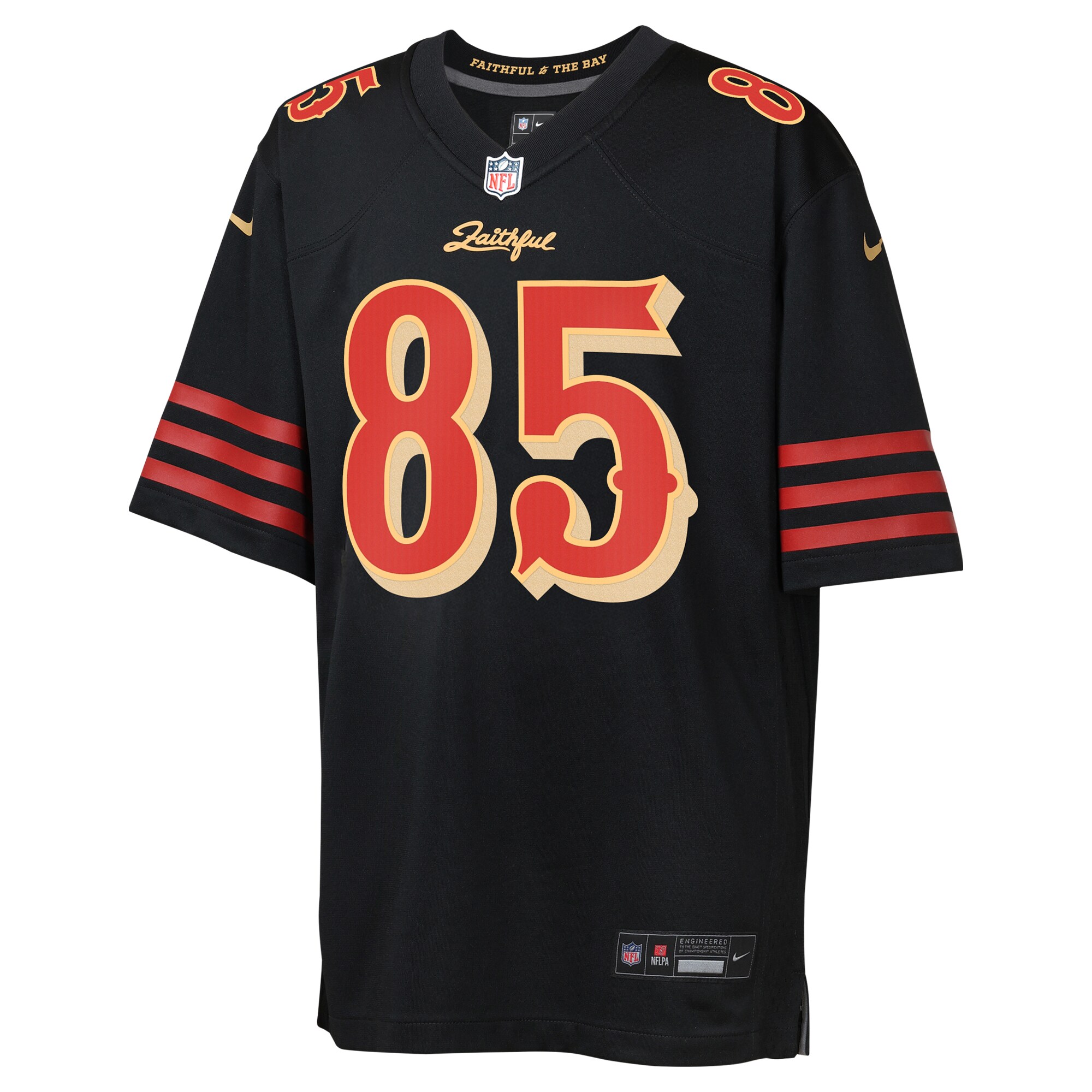 San Francisco 49ers Nike Game Rivalry  Jersey – Black – George Kittle – Youth