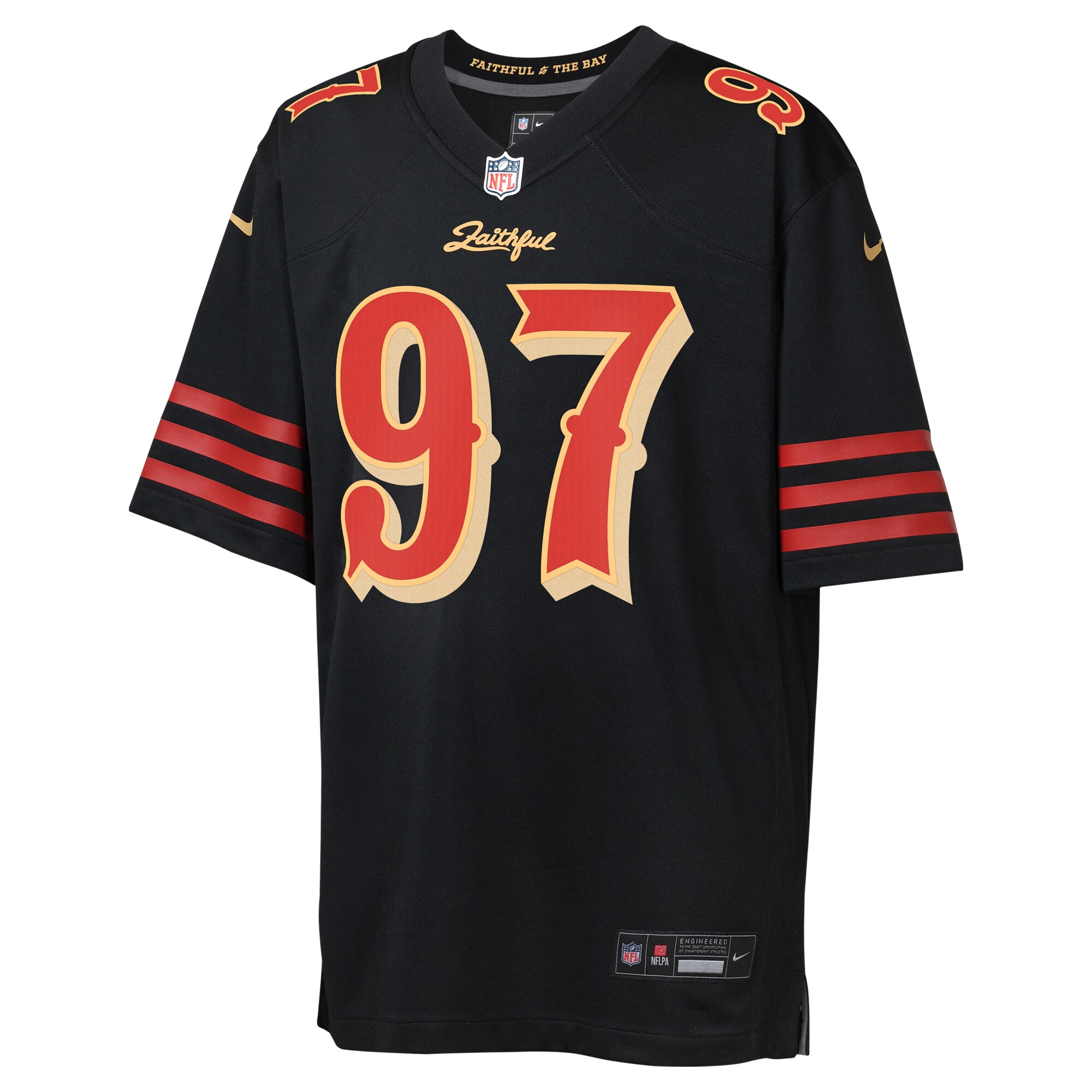 San Francisco 49ers Nike Game Rivalry  Jersey - Black - Nick Bosa - Youth