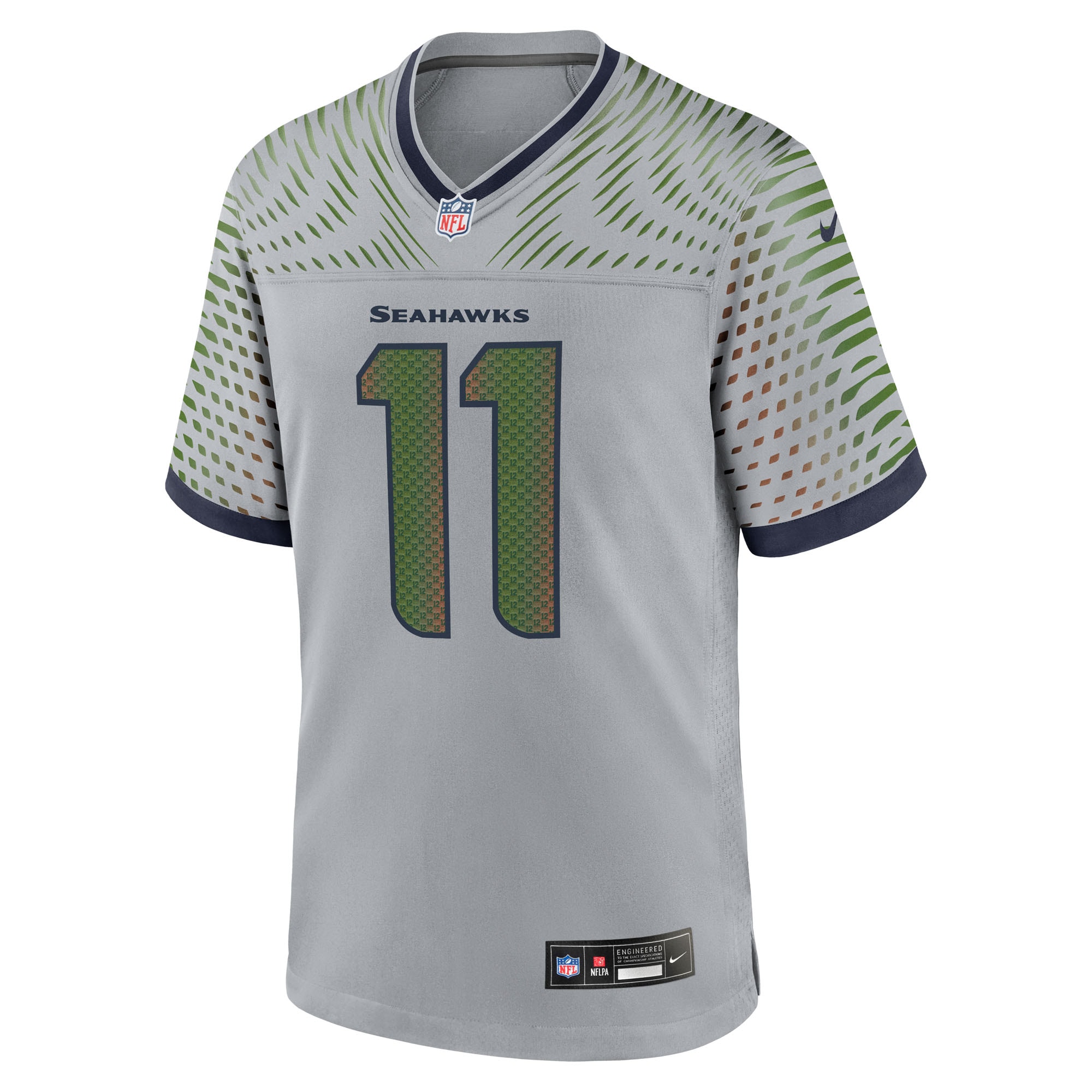 Seattle Seahawks Nike Game Rivalry Jersey – Grey – Jaxon Smith-Njigba – Mens