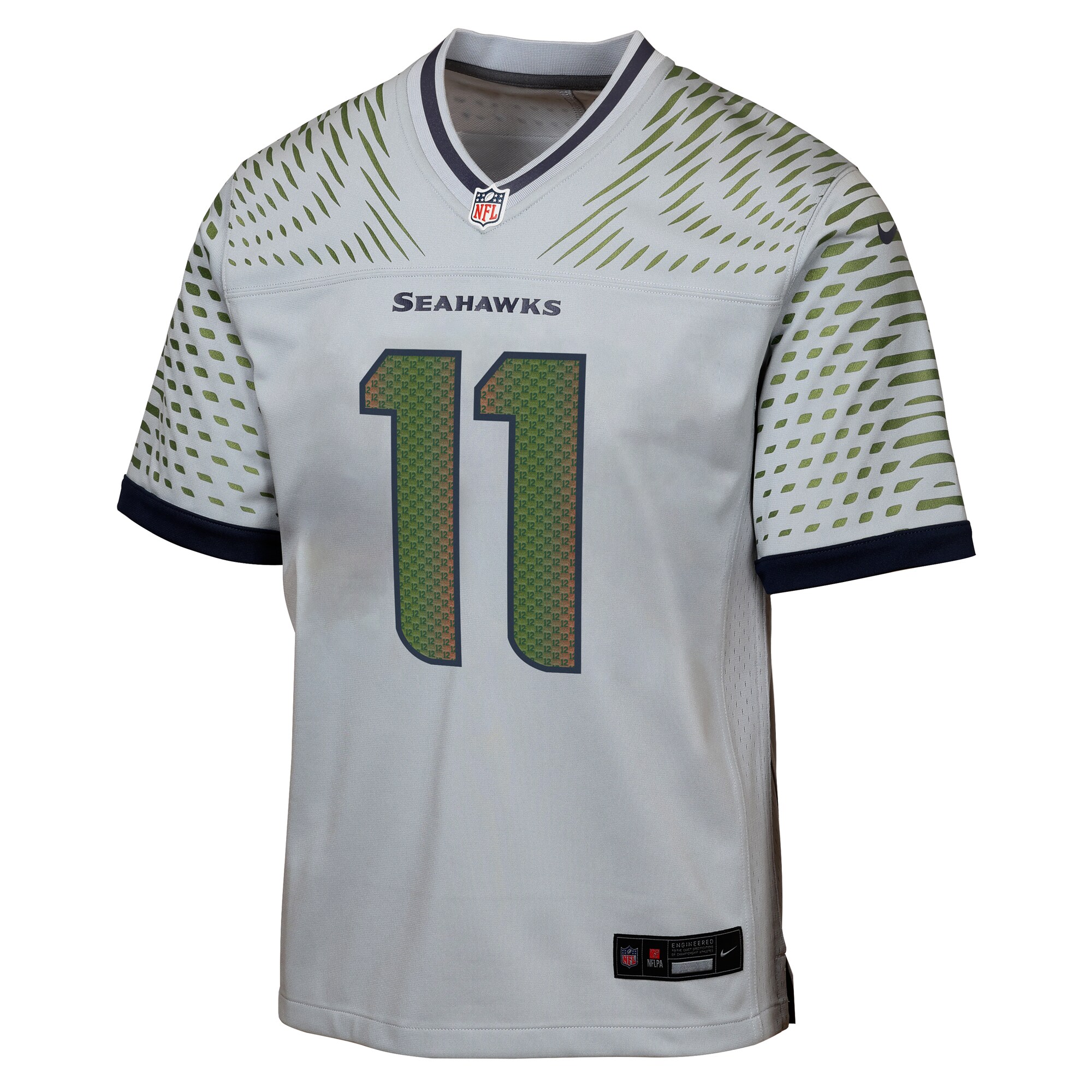Seattle Seahawks Nike Game Rivalry Jersey – Grey – Jaxon Smith-Njigba – Youth
